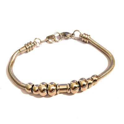 Bracciale snake tipo pandora in acciaio inox da uomo donna braccialetto a catena - Immagine 1 di 4