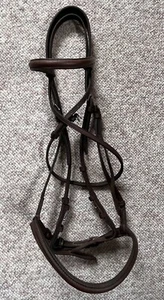 Hunter Jumper Raised Brown Snaffle English Bridle Full No Reins - Picture 1 of 6