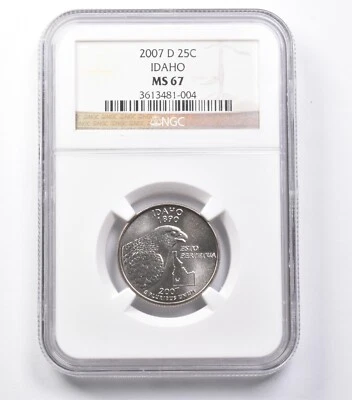 MS67 2007-D Washington State Quarter Idaho NGC *5386 - Image 1 of 3