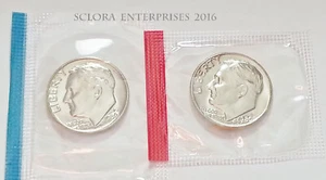 1980 P & D Roosevelt Dime Set (2 Coins) *MINT CELLO* *FREE SHIPPING* - Picture 1 of 6