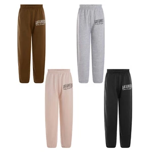 Girls Trousers Jogging Pants Elastic Waistband Sweatpants Sports Sweatsuit - Picture 1 of 53