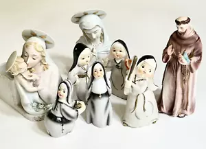 Lot of 8 Vintage Lefton Japan Religious Figurines Nun Baseball Madonna Planter - Picture 1 of 8