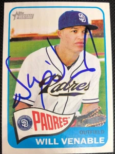 Will Venable Padres 2014 Topps Heritage signierte handsignierte Karte #277 ~ Echtheitszertifikat - Bild 1 von 5
