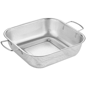 Binaural Drainer Basket Stainless Steel Washing Fine Mesh Strainer - Picture 1 of 12