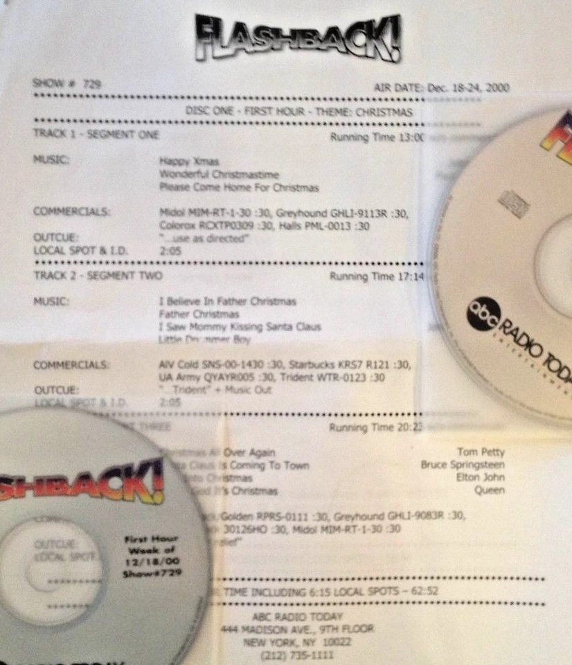 RADIO SHOW: FLASHBACK (2 HR) 3/24/03 DOORS,NEIL YOUNG,FOREIGNER,BEATLES,LOU REED - Image 1 of 1