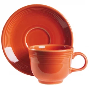 Vintage Homer Laughlin Fiesta Ware/taza/platillo/persimmon usado en excelente estado - Imagen 1 de 1