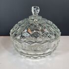 FOSTORIA AMERICAN CANDY DISH GLASS Crystal Lid Vintage Home Decor Gift