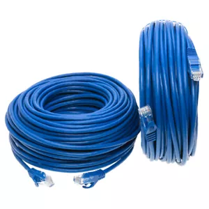 CAT5 Ethernet Patch Cable RJ-45 Internet Cord Blue 25FT- 200FT Multi-Pack LOT - Picture 1 of 35