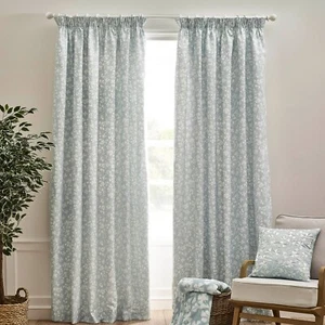 Catherine Lansfield Brooke Floral Forrado Lápiz Plisado Cortinas Par Huevo de Pato - Imagen 1 de 43