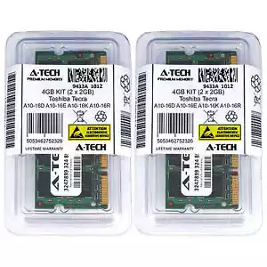 4GB KIT 2 x 2GB Toshiba Tecra A10-16D A10-16E A10-16K A10-16R Ram Memory - Picture 1 of 1