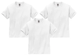 GILDAN 3-pack Youth White T-Shirt 100% Cotton sz.M G5000B - Picture 1 of 2