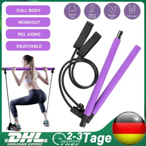 Yoga Pilates Bar Stick Stange übung Gymstick mit Widerstandsband Hantel Trainer