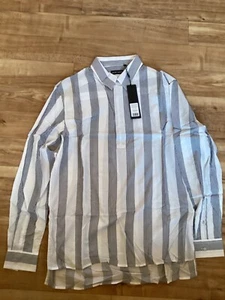 Camisa de diseñador Antony Morato para hombre talla M UD062 rayas blancas - Imagen 1 de 2