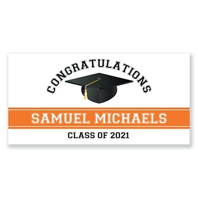 Banner de fiesta de graduación personalizado clase de 2024, felicitaciones graduado Foto 1 de 4