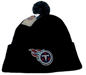 Tennessee Titans VTG Official NFL KNIT CUFF POM BEANIE HAT Men NWT By Twins - Picture 1 of 3