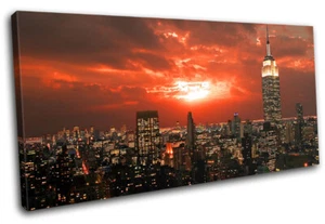 New York NYC Skyline USA Cityscape City SINGLE CANVAS WALL ART Picture Print - Picture 1 of 1