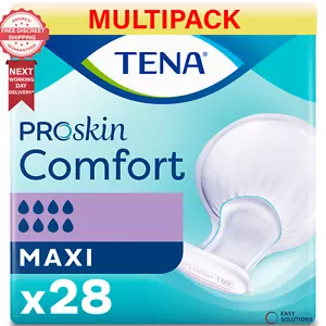 TENA Proskin Comfort Maxi - 4 Packs of 28 - 112 Incontinence Pads - 3300ml - Picture 1 of 6
