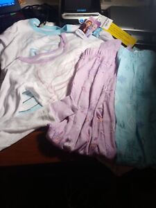 Disney Frozen Girls 4 Piece Sleepwear Set Pajamas Elsa And Ella Size 8 NWT
