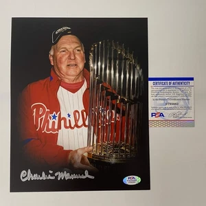 Autographed/Signed Charlie Manuel 2008 World Series 8x10 Photo PSA/DNA COA - Picture 1 of 1