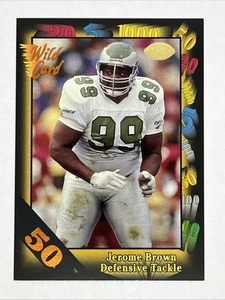 1991 Wild Card 50 Stripe Jerome Brown #93 Philadelphia Eagles SP SSP - Bild 1 von 2