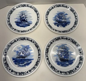 SET 4 CORELLE ALTSTADT BLAU & SEGELSCHIFFE BROTTELLER; SELTENES UNIKAT - Bild 1 von 10