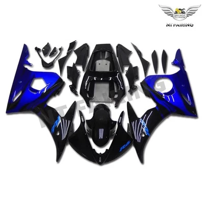 Full Injection Fairing Fit for Yamaha YZF 2003-2005 R6 & 06-09 R6S Blue Black - Image 1 of 4