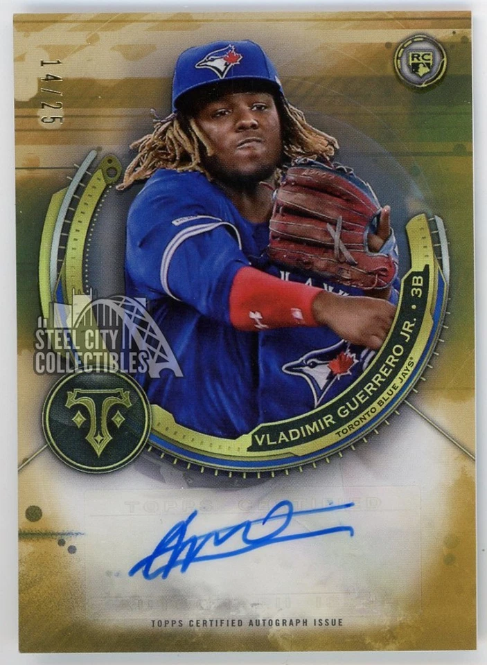 Vladimir Guerrero Jr. 2019 Topps Triple Threads Rookie Autograph Card 14/25 - Image 1 of 2