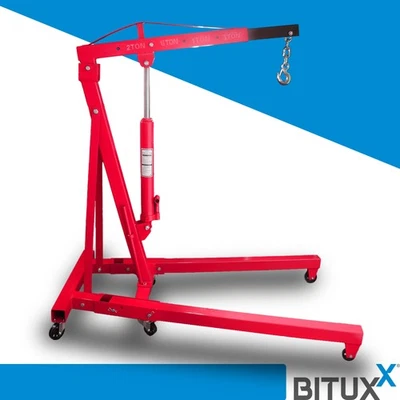 Motorkran Motorhalter Lastkran Hydraulisch Klappbar 2000kg Rot BITUXX - Bild 1 von 4