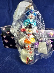 Christopher Radko FROSTY FROLICS 0101890 Stacked Snowman Ornament New In Box - Picture 1 of 3