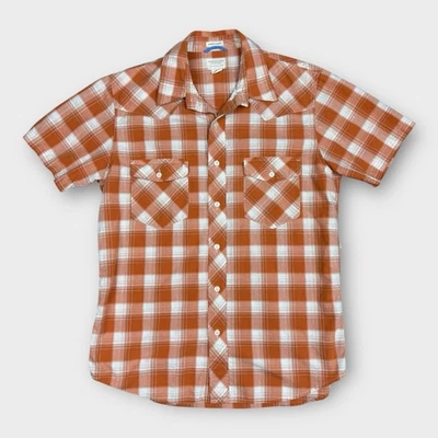 Camisa a Cuadros Western Calce Ajustado American Eagle Vintage Para Hombre Mediana Naranja Foto 1 de 4