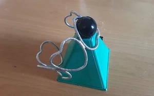 Bracciale Rigido Con Cuori Argento Brillantati - Foto 1 di 5