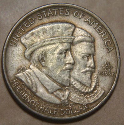 1924 Huguenot-Walloon Silver Commemorative Half Dollar - 50C - No Reserve! - Image 1 of 2
