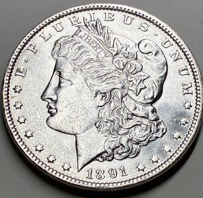 Morgan Dollar 1891  BETTER DATE ( HIGH  GRADE) MONSTER LUSTER - Image 1 of 4