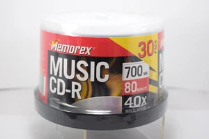 Memorex Music CD-R 700MB 80min 40x Multi Speed 30er Pack Rohlinge beschreibbare CDs Neu - Bild 1 von 3
