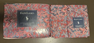 Vintage Polo Ralph Lauren "Meredith" Paisley Red Flat Sheet -Twin W/ Pillow Case - Picture 1 of 7