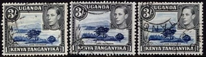 K.U.T. 1938-54 3s ALL 3 LISTED, SG 147, a, ac, FINE USED, CAT. £36.50 - Picture 1 of 2