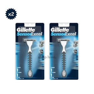 2x Gillette Sensor Excel Rasierer Griff Doppelklinge manuell kostenloser Versand - Bild 1 von 6