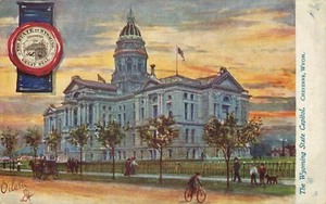 Postal Raphael Tuck State Capitol Building Wyoming sin usar 1909 - Imagen 1 de 2