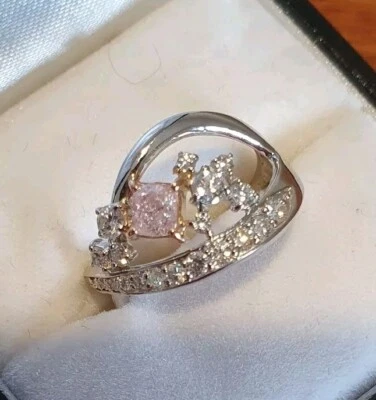 Gorgeous Natural PINK DIAMOND RING size M Great Condition VAL $6587 - Image 1 of 4