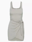 Wilfred Saturn Minikleid Damen XL grau Schaufelausschnitt asymmetrischer Saum Pullover