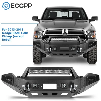 Steel Step front Bumper Assembly For Dodge Ram 1500 2013 2014-2018 w/ light New Foto 1 de 4