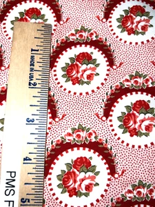 MODA Grand Haven Roses Floral 100% med cotton fabric by the yard 14981 12 PINK - Picture 1 of 5