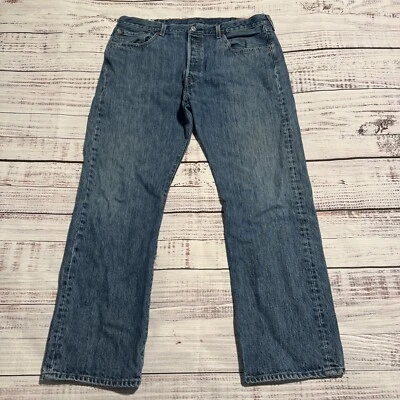 Levi's Jeans Blue 501 Straight Medium Wash Denim Men's 38x30 (Fits 38x29) - Image 1 of 4