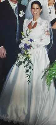 Vintage Michaelangelo Wedding Dress | Size 10 | Champagne Color - Image 1 of 4