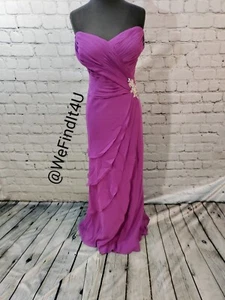 D665 VAL STEFANI MB7262 SZ 16 PURPLE $462 FORMAL PROM HOMECOMING DRESS GOWN - Picture 1 of 9