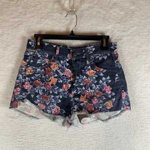 Citizens of Humanity Shorts Women's 27 Blue Floral Denim Stretch High-Rise 9773 - Picture 1 of 10