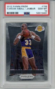 2012 PANINI PRIZM #159 KAREEM ABDUL JABBAR LOS ANGELES LAKERS PSA 10 LOW POP - Picture 1 of 2