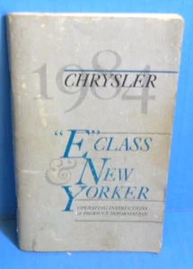 Chrysler Clase E 1984 84/New Yorker manual del propietario - Imagen 1 de 1