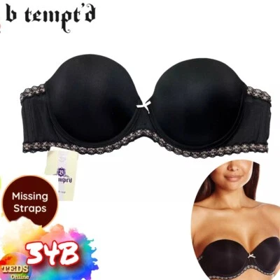 Sujetador sin tirantes para mujer 34B Faithfully Yours 954108 negro nuevo con etiquetas b.tempt'd by Wacoal Foto 1 de 4