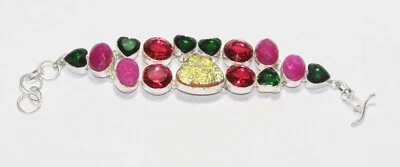 Titanium Druzy Solar Quartz Handmade Gemstone Bracelet Jewelry Size 8 Inches - Image 1 of 4